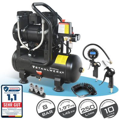 Stahlwerk Kompressor ST-110 Pro Druckluftset Vollausstattung