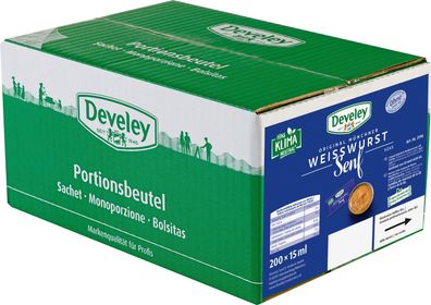 Develey Original Münchner Weißwurstsenf süß 200 x 15 ml (3L)