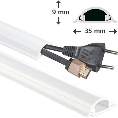 Hama PVC Kabelkanal 1m Kabelleiste Leitungskanal Kabel Kanal Wand Boden TV HiFi