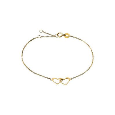 Armband 18cm - Gelbgold 375/- Herz-Silhouette