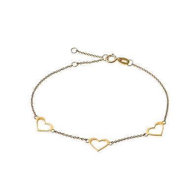 Armband 18cm - Gelbgold 375/- Herz-Silhouette