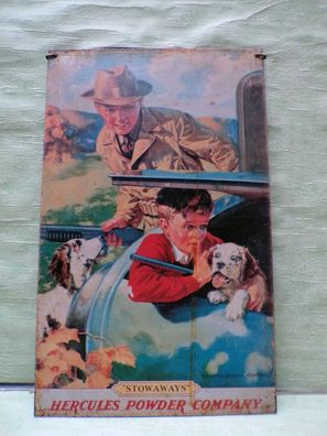 altes Metallschild Walter Beach Humphrey Stowaways Hercules Powder Company 41x25,5cm