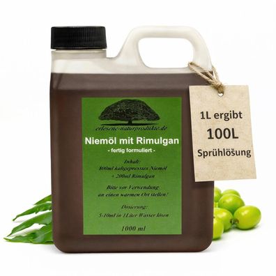 Neemöl Niemöl mit Emulgator 1L Konzentrat - ergibt 100L Sprüh-, Gießlösung
