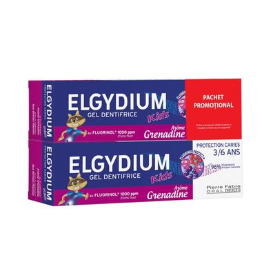 Set Duo, Elgydium, Junior, Parabenfrei, Schutz, Zahnpasta, 2 Stück, 50 ml