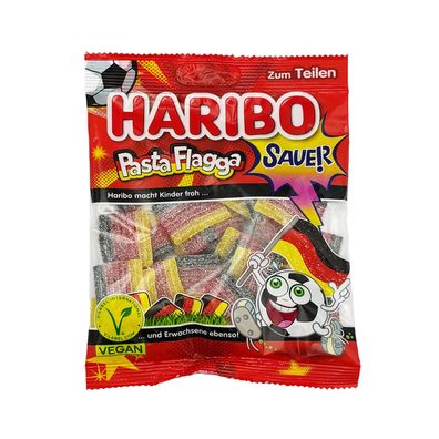 HARIBO WM Pasta Flagga Tüte saures Fruchtgummi 160g