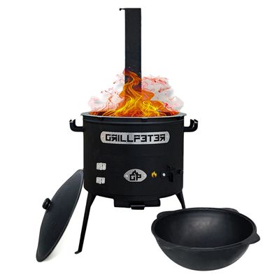 Utschak Asamat mit Kazan aus Gusseisen 16L