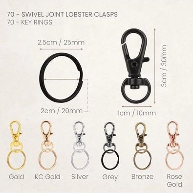 Belle Vous Metall Karabinerhaken & Sprungring Set (140er Pack)