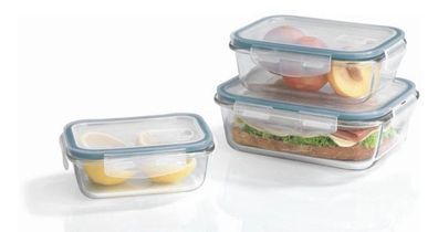 Glasbehälter 3 Stück + Silikonverschluss blau