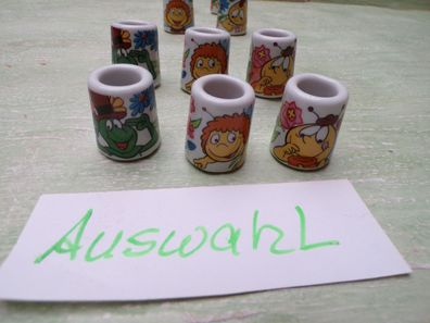 alte Miniatur Kerzenleuchter Biene Maja Willi Flip Made in Germany 3cm Keramikporzell