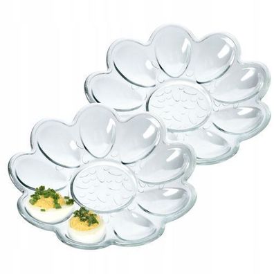 KADAX Eierteller aus Glas, 21,5 cm praktischer Teller für Eier, Eierhalter