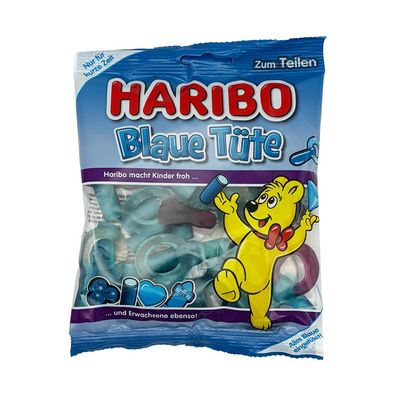 HARIBO Blaue Tüte Fruchtgummi teilweise mit Schaumzucker 175g