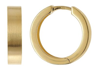 trendor Schmuck Creolen Ohrringe 925 Silber Vergoldet Matt Klappcreolen ? 18 mm 2172