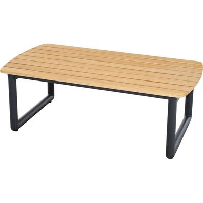Clifton Loungetisch Gestell Alu anthrazit, ischplatte aus Teakholz
