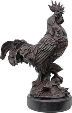Bronzeskulptur Hahn im Antik-Stil Bronze Figur Statue 31cm