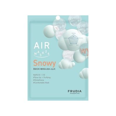 Frudia, Air 24 Snowy, Aufhellende Tuchmaske, für Gesicht, 25 ml