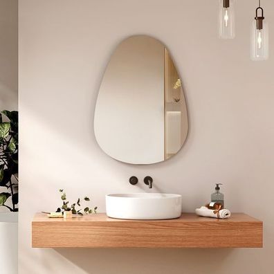 EMKE Badspiegel Tränenförmige Gestalt Wandspiegel Badezimmerspiegel Bad Spiegel