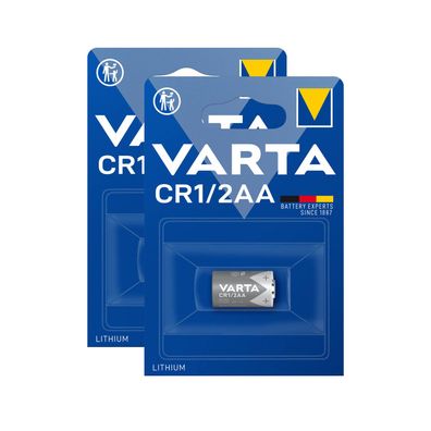 2x Varta CR 1/2 AA Mignon 6127 Lithium 3 V Batterie 700mAh im 1er Blister