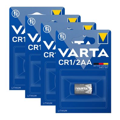 4x Varta CR 1/2 AA Mignon 6127 Lithium 3 V Batterie 700mAh im 1er Blister
