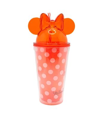 Disney Minnie Mouse 3D Trinkbecher 535 ml mit Strohhalm und Schraubdeckel
