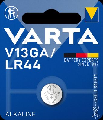 1x V13GA VARTA Knopfzelle Batterie LR44 AG13 13GA V76PX SR44 V 13 GA