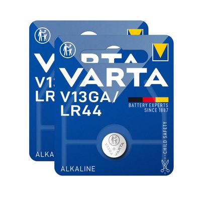 2x V13GA VARTA Knopfzelle Batterie LR44 AG13 13GA V76PX SR44 V 13 GA