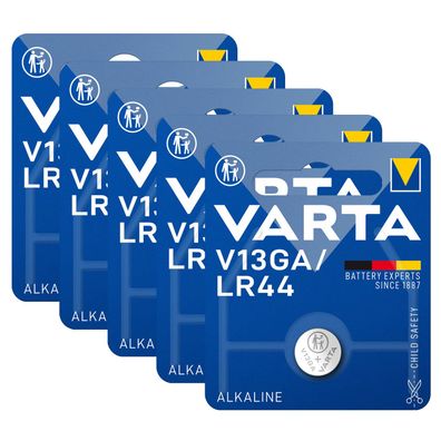 5x V13GA VARTA Knopfzelle Batterie LR44 AG13 13GA V76PX SR44 V 13 GA