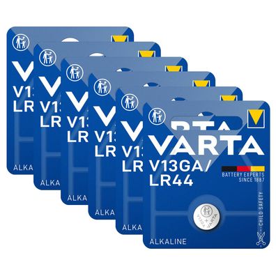 6x V13GA VARTA Knopfzelle Batterie LR44 AG13 13GA V76PX SR44 V 13 GA