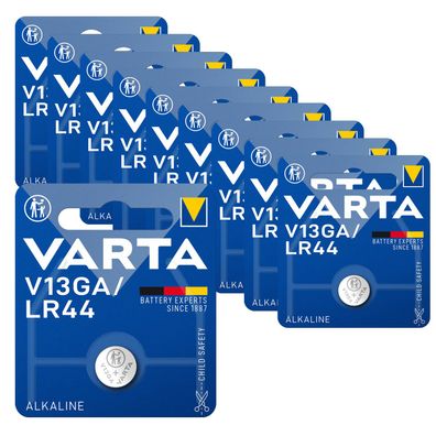 10x V13GA VARTA Knopfzelle Batterie LR44 AG13 13GA V76PX SR44 V 13 GA
