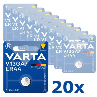 20x V13GA VARTA Knopfzelle Batterie LR44 AG13 13GA V76PX SR44 V 13 GA