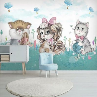 Kinderzimmer Katze Wandtapete Cartoon Tiere Vlies Fototapete Kinderzimmer 6656