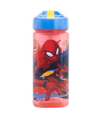 Spiderman Wasserflasche 510 ml eckige Trinkflasche für Schule Freizeit