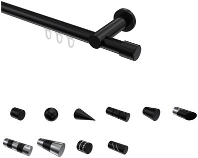 Innenlauf Gardinenstangen Schwarz 20 mm Ø Interdeco Platon