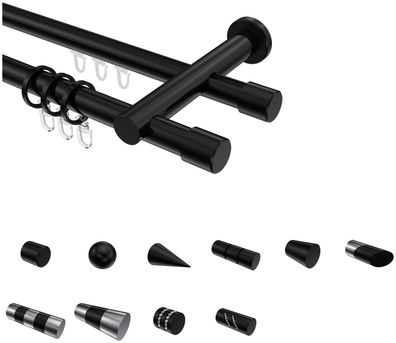 Rohr-Profil Gardinenstangen Schwarz 20 mm Ø Interdeco Platon