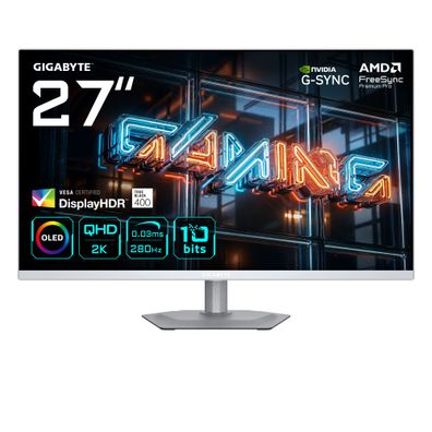 Gigabyte MO27Q2A ICE 68,58cm 27Zoll QDOLED Monitor 2560x1440 QHD 280Hz 250cd/m