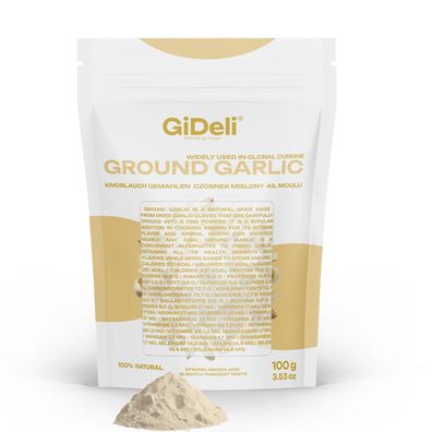Knoblauchpulver Gemahlen 100g Naturrein Fleisch Gemüse Fisch Intensiv GiDeli