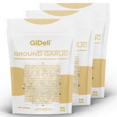Knoblauchpulver Gemahlen 15kg Naturrein Fleisch Gemüse Fisch Intensiv GiDeli