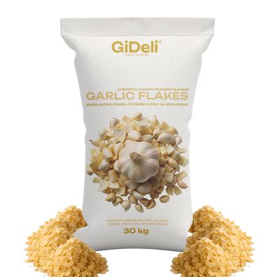 Knoblauchflocken 30kg Naturrein Gastronomie Fleisch Fisch Gemüse Intensiv GiDeli