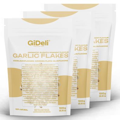 Knoblauchflocken 3kg Naturrein Gastronomie Fleisch Fisch Gemüse Intensiv GiDeli
