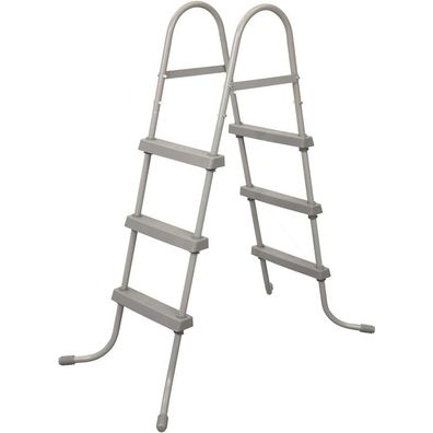 Bestway Poolleiter 1,07m 3-Stufen Stahlleiter Grau bis 150kg für Aufstellpool