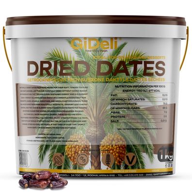 Datteln 1kg Ohne Zuckerzusatz Rohkost Soft Aromatisch Naturrein Vegan GiDeli