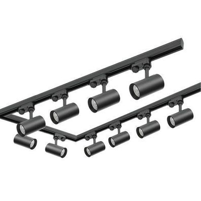 3-Phasen-Schienen-Set Nextrack-schienensystem Komplett-Set Schwarz