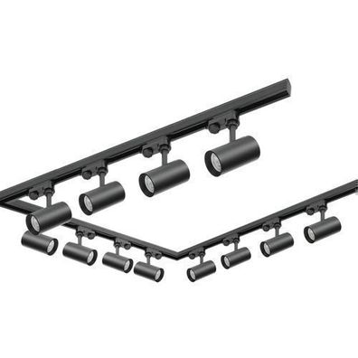 3-Phasen-Schienen-Set Nextrack-schienensystem Komplett-Set Schwarz