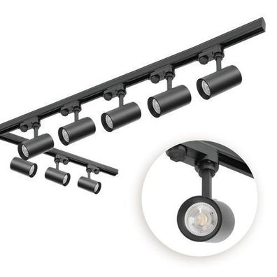 Schienensystem Komplett-Set Schwarz 1m+2m Schiene, 8x GU10 Reflektor, L-Verbinder