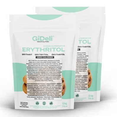 Erythrit 10kg Zuckerersatz Kalorienfrei Low Carb Zahnfreundlich Vegan GiDeli