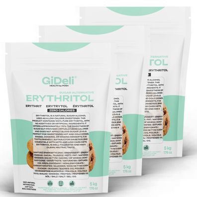 Erythrit 15kg Zuckerersatz Kalorienfrei Low Carb Zahnfreundlich Vegan GiDeli