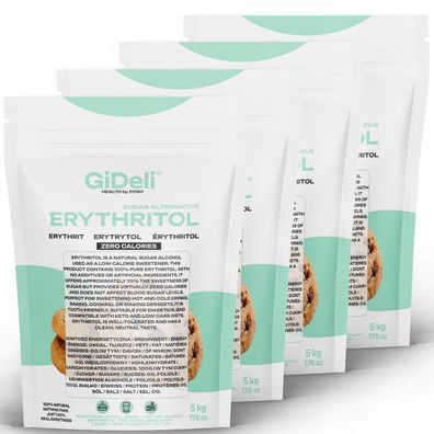 Erythrit 20kg Zuckerersatz Kalorienfrei Low Carb Zahnfreundlich Vegan GiDeli