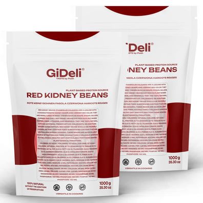 Kidneybohnen Rote Bohnen 2kg Getrocknet Vegan Protein Ballaststoffreich GiDeli