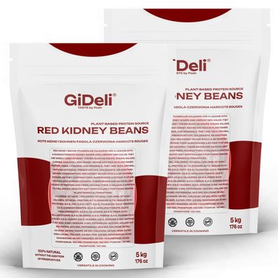 Kidneybohnen Rote Bohnen 10kg Getrocknet Vegan Protein Ballaststoffreich GiDeli