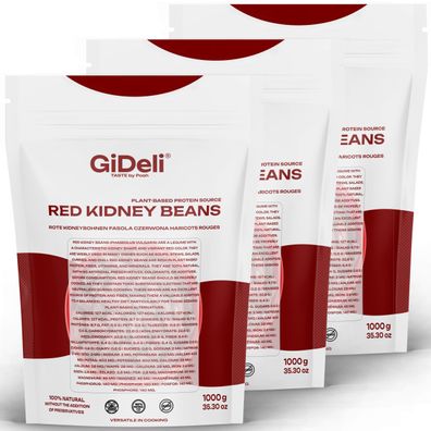 Kidneybohnen Rote Bohnen 3kg Getrocknet Vegan Protein Ballaststoffreich GiDeli