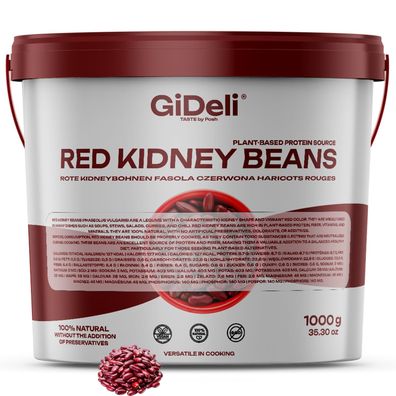 Kidneybohnen Rote Bohnen 1kg Getrocknet Vegan Protein Ballaststoffreich GiDeli